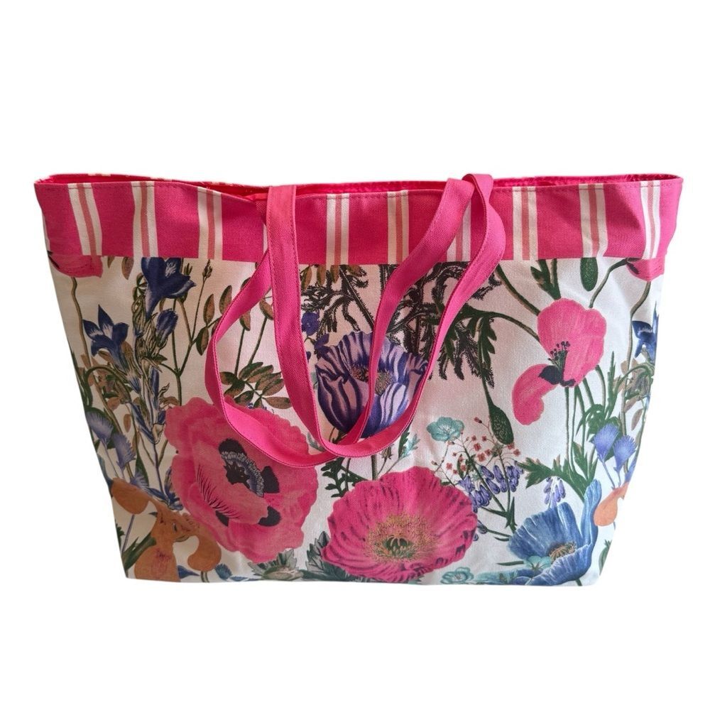 Estée Lauder Floral Cotton Canvas Tote Bag Lined NWOT